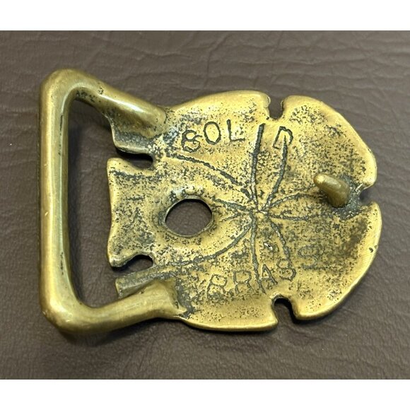 70s Sand Dollar Seashell Ocean Beach Solid Brass Vintage Belt Buckle - Picture 4 of 7